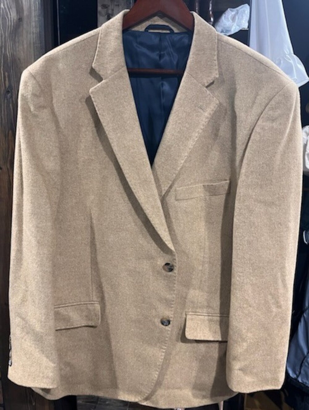 Vintage Men's Tan Camel Hair Blazer - Classic Single-Breasted